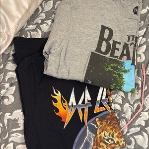 The Beatles and Def Leppard Graphic Tees